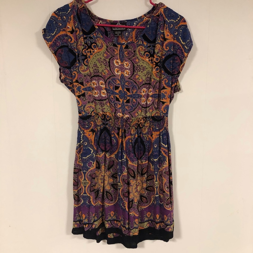 Floral open back mini dress
